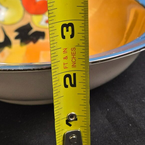 Vintage Meito China Hand Painted Lusterware Bowl Japan Blue Rim Floral 8" - Picture 12 of 14